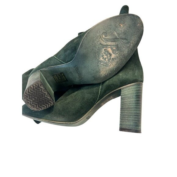 Free People Dakota Slouchy Emerald Distressed Suede Heel Boots 38 US 8 - Picture 4 of 6